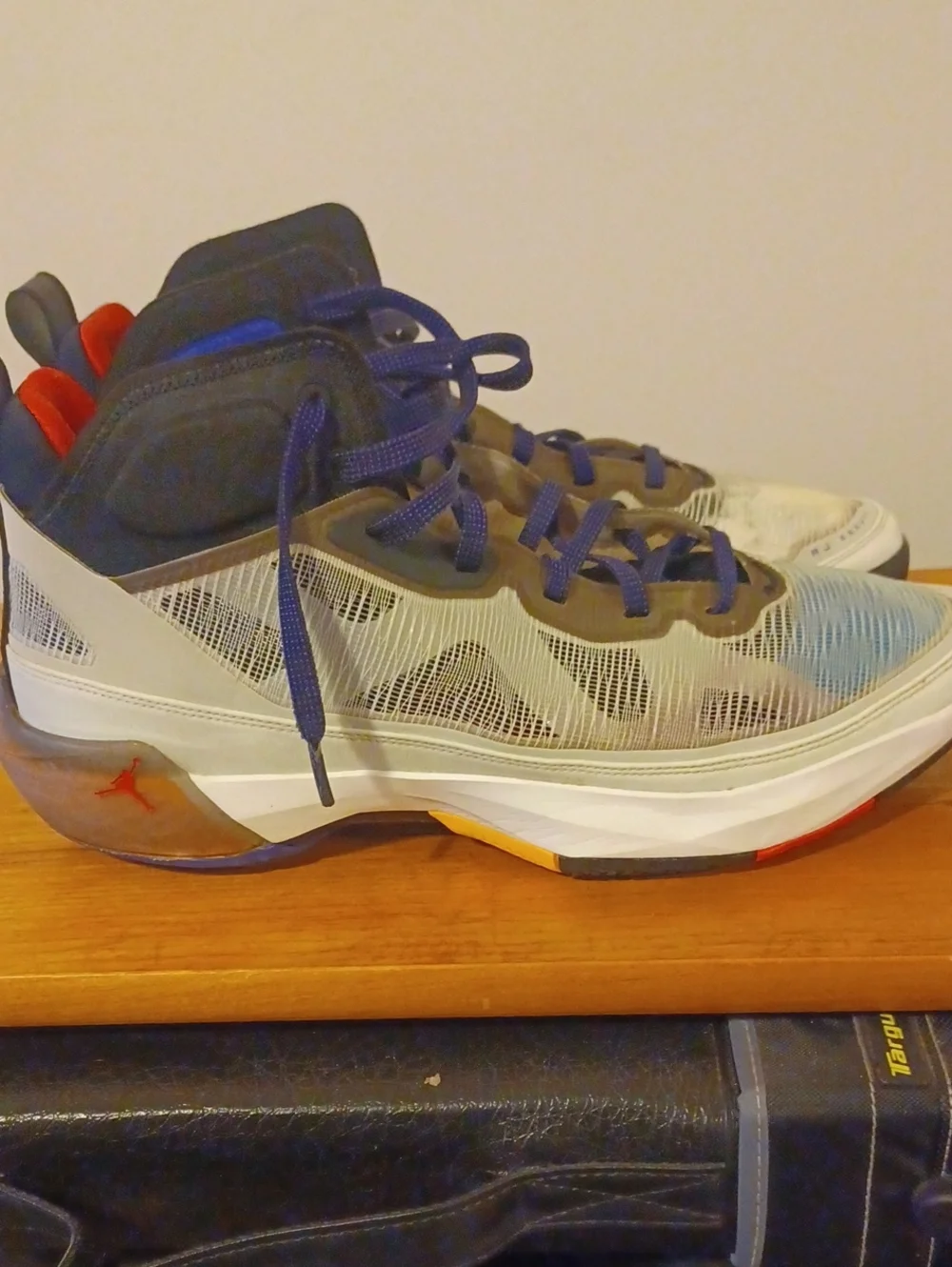 Jordan Men's Gray, Blue and Red High-Top Basketball Shoes